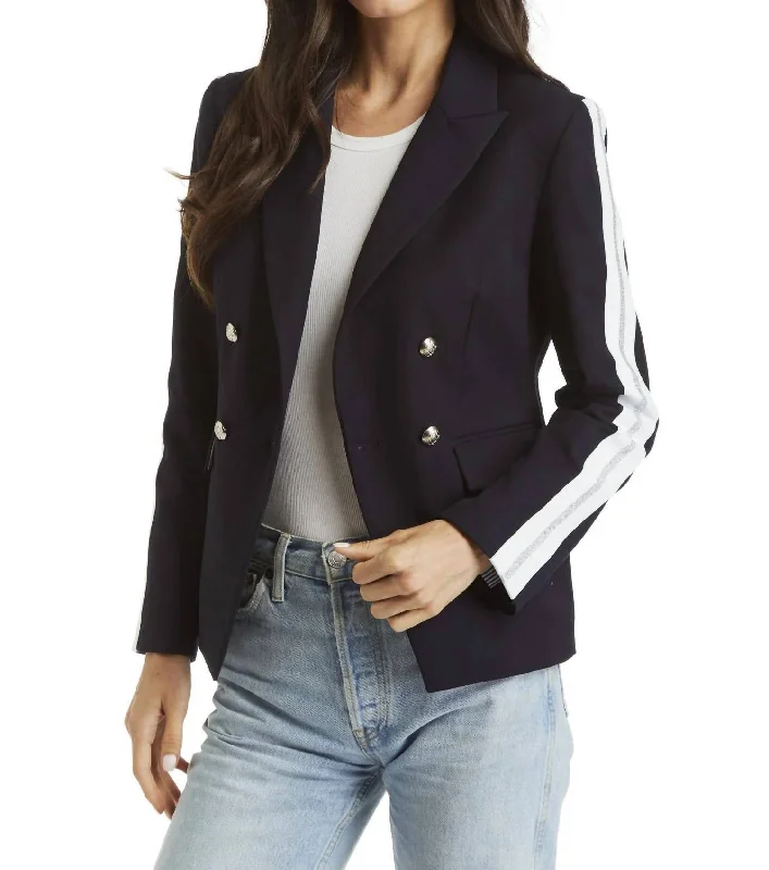 Luna Trim Blazer In Navy