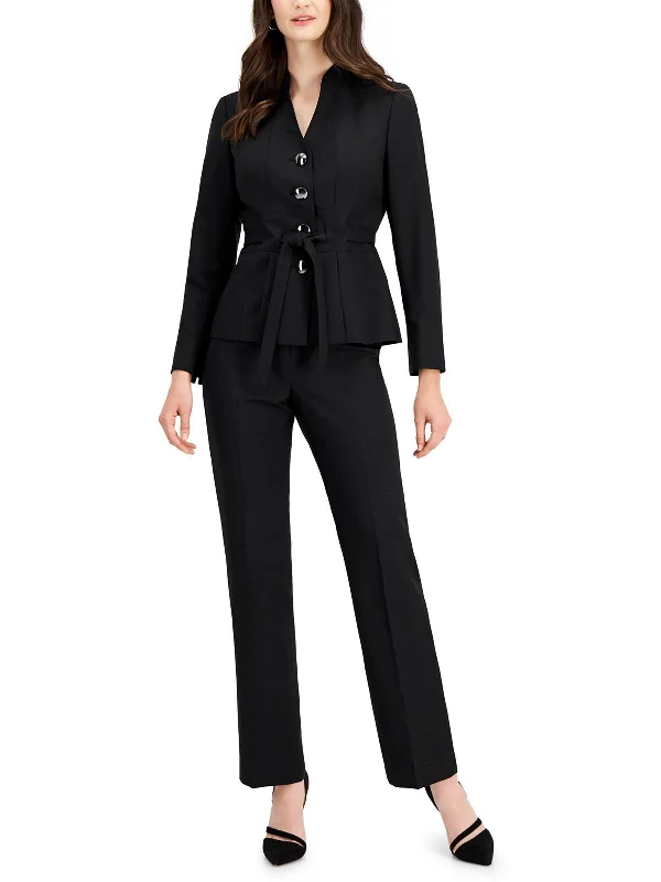 Womens Woven Pleated Suit Jacket